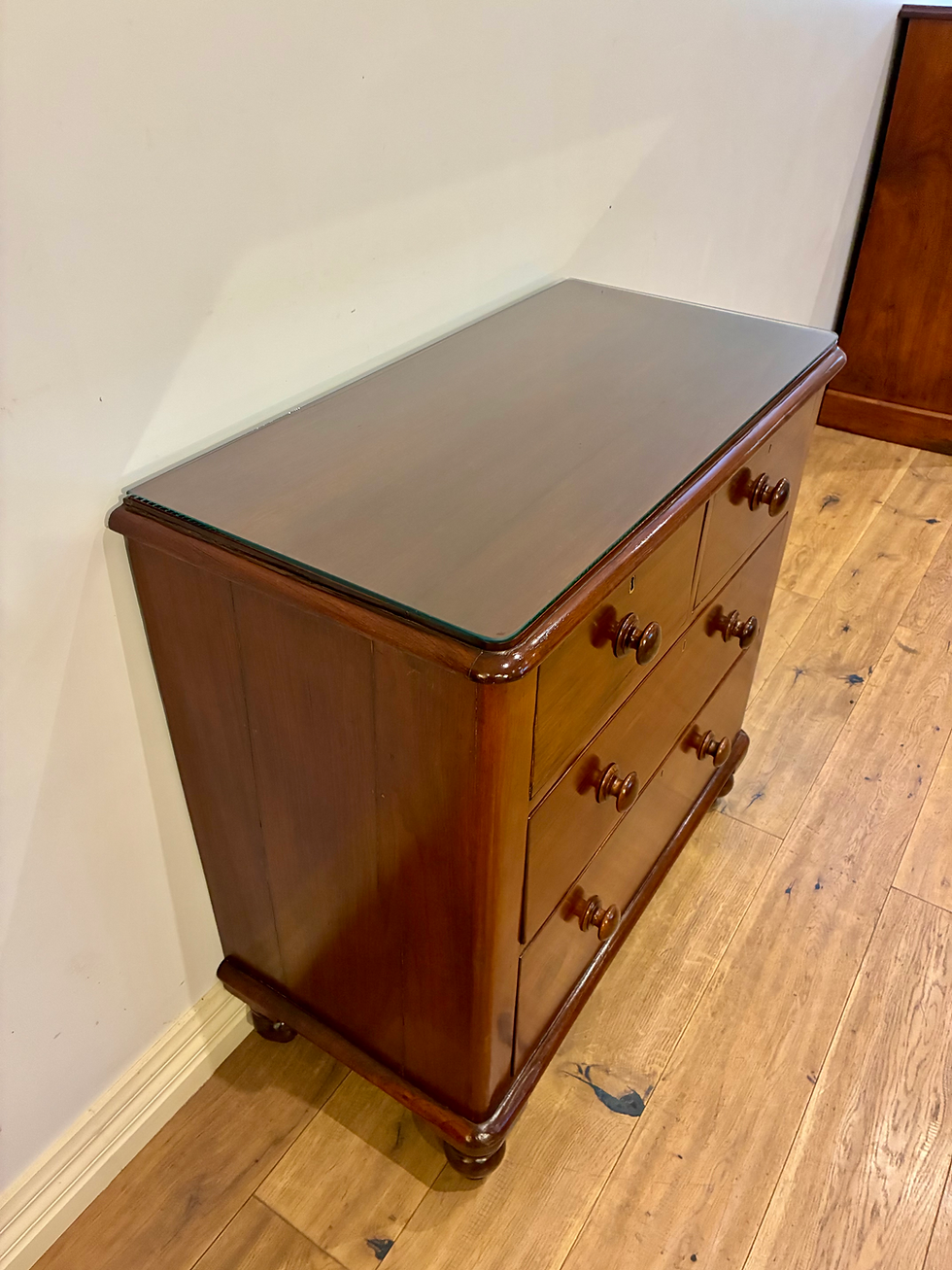 Thumbnail: A9113 Restored Four Drawer Victorian Chest with Glass Top
