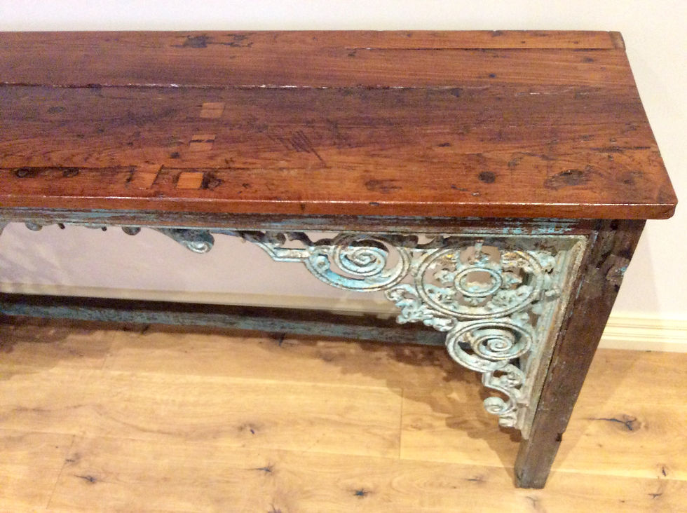 Thumbnail: Shabby Chic Victorian Hall Console with Decorative Cast Iron Lacework.