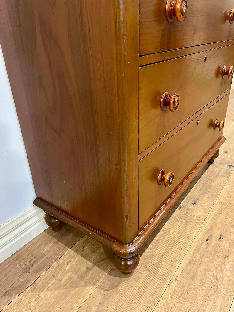 Thumbnail: Left Bottom Restored Victorian Cedar Seven Drawer Chest.