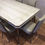Thumbnail: Mid Century Dining Table with Six Matching High Back Chairs.