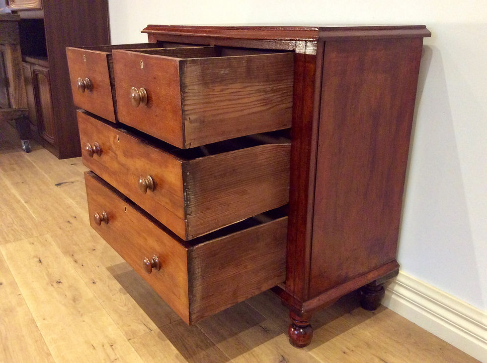 Thumbnail: Distressed Victorian Cedar Four Drawer Chest.