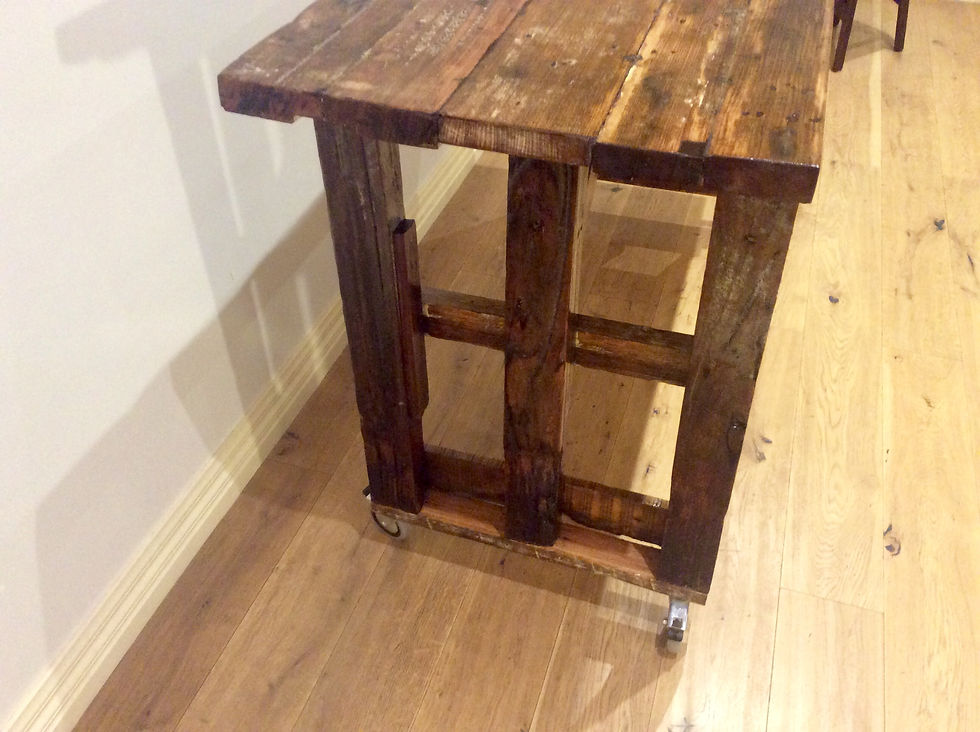 Thumbnail: V8017 - Vintage Industrial Breakfast Bench with Rolling Castors