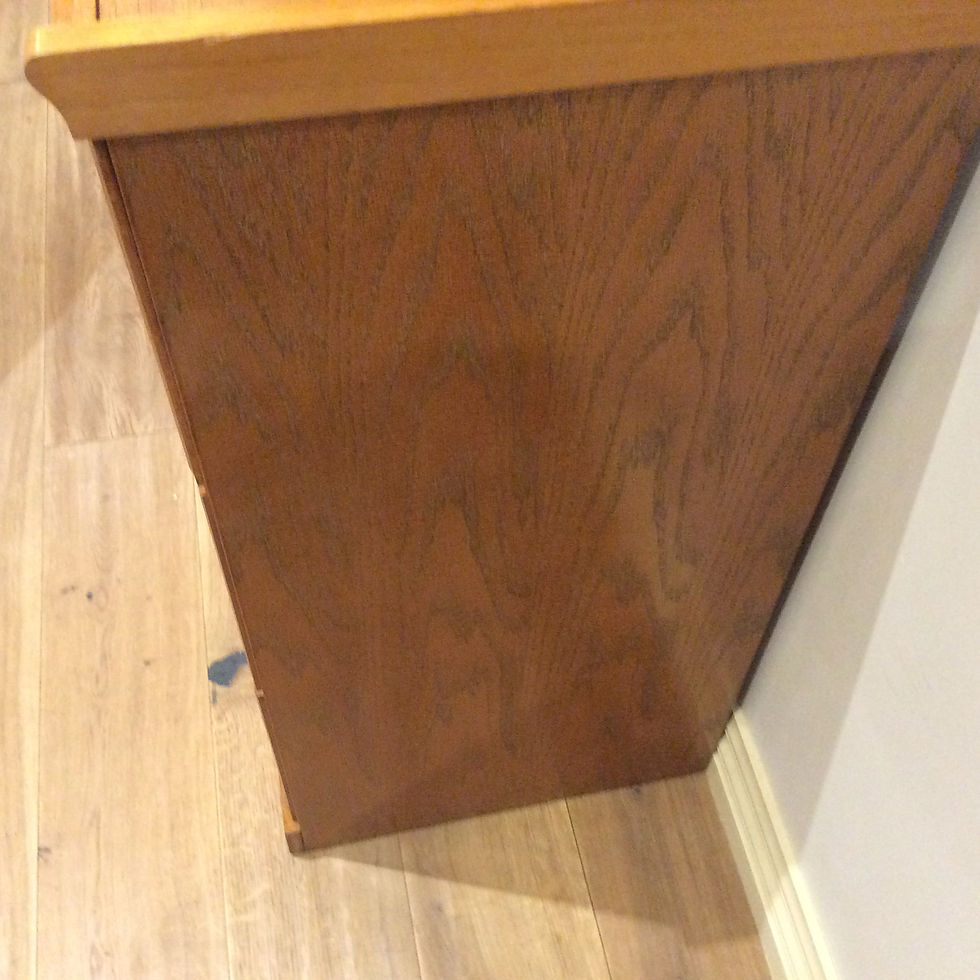Thumbnail: Vintage Antique Style Oak Three Drawer Filing Cabinet with Key