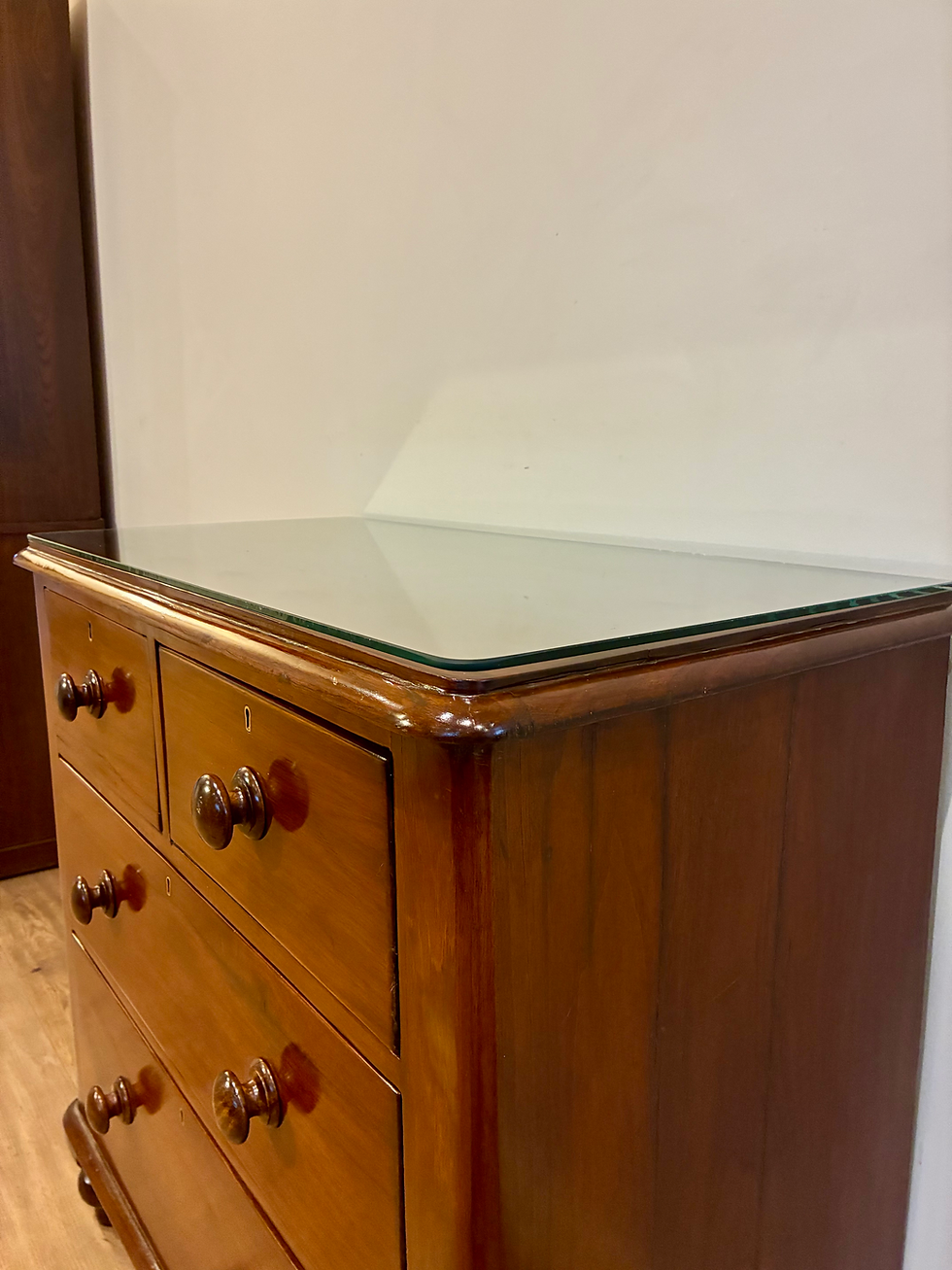 Thumbnail: A9113 Restored Four Drawer Victorian Chest with Glass Top