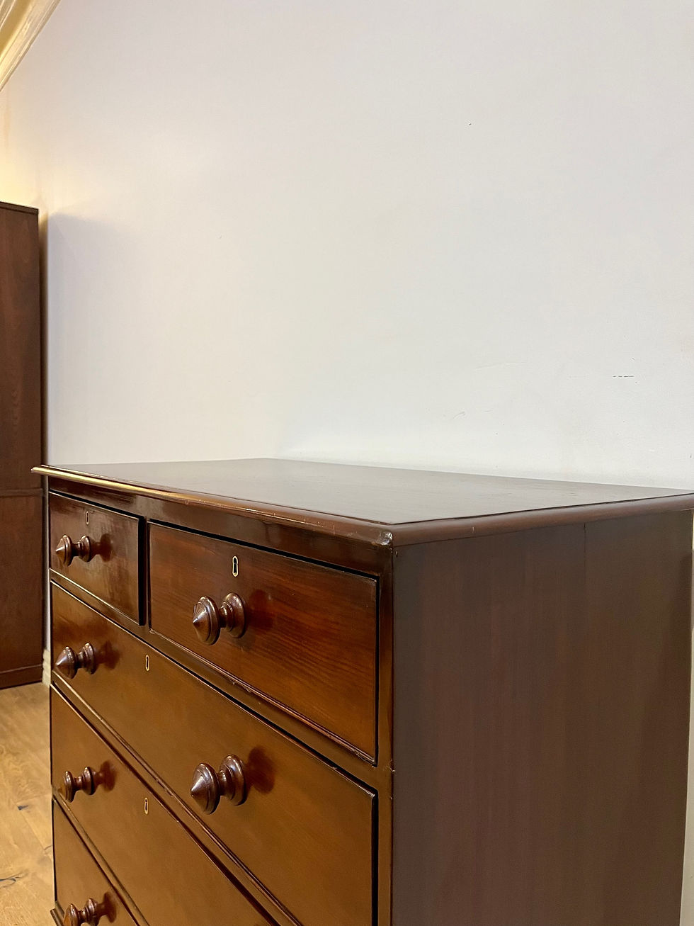 Thumbnail: Top of Restored Victorian Mahogany Five Drawer Chest