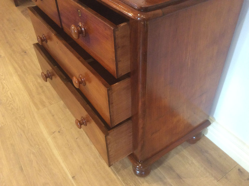 Thumbnail: Small Distressed Victorian Cedar Four Drawer Chest.