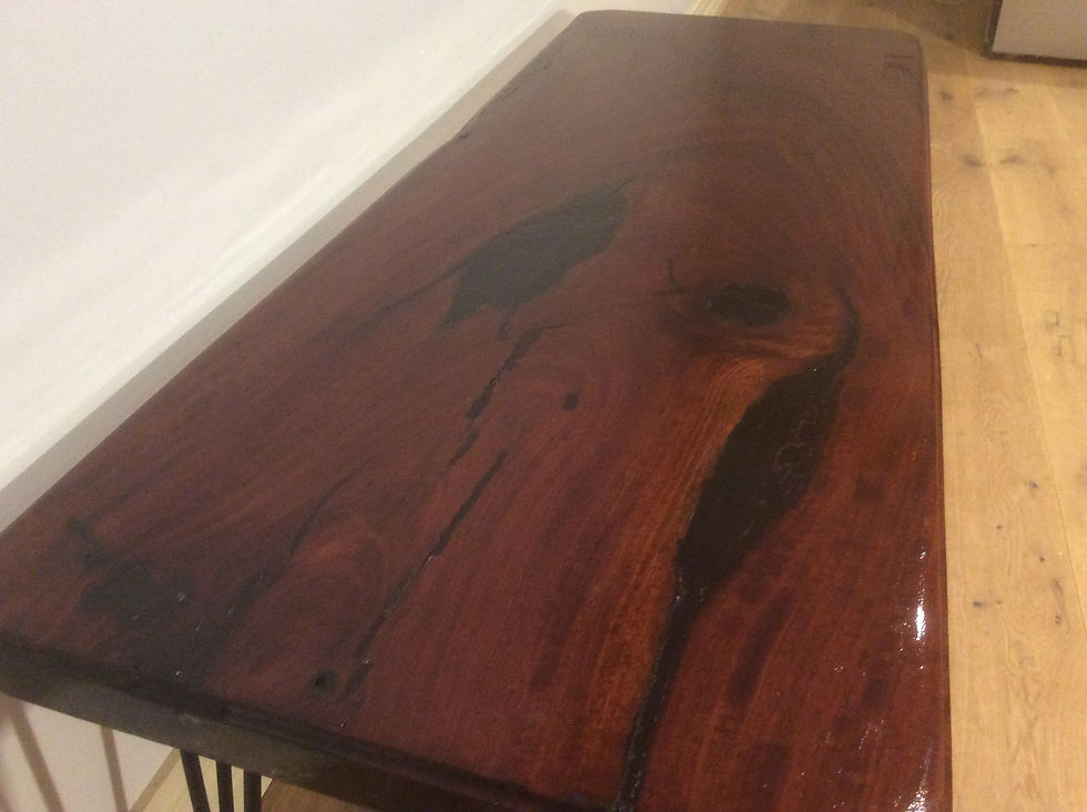 Thumbnail: Mid Century Solid Red Gum Coffee Table with Hairpin Legs