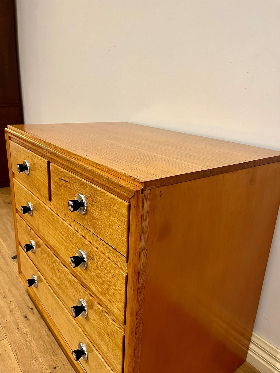 Thumbnail: M9035- Restored Oak Mid Century Five  Drawer Chest