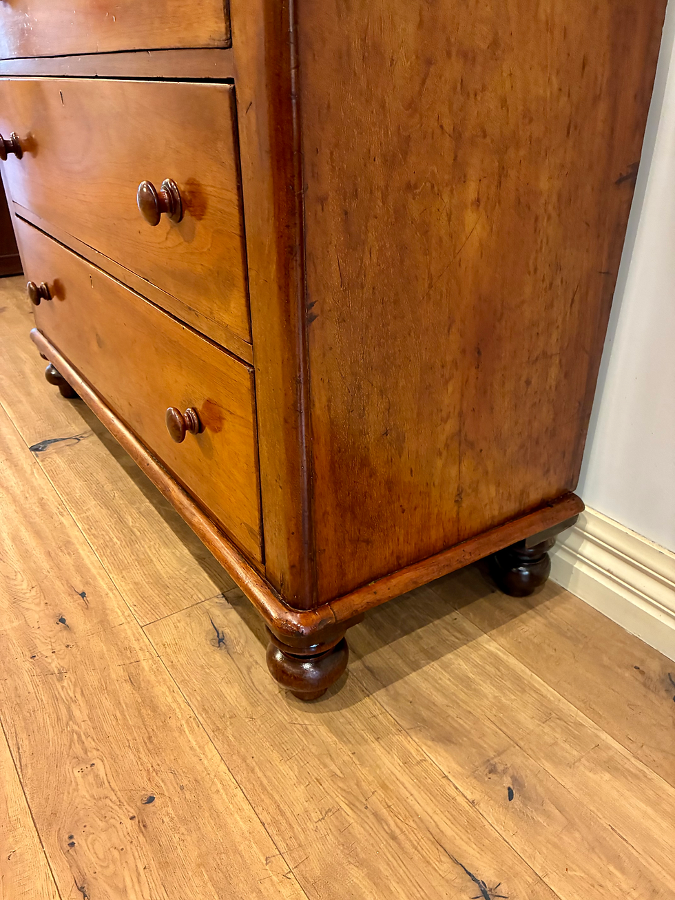Thumbnail: Right Bottom Restored Victorian Cedar Chest of Seven Drawers.