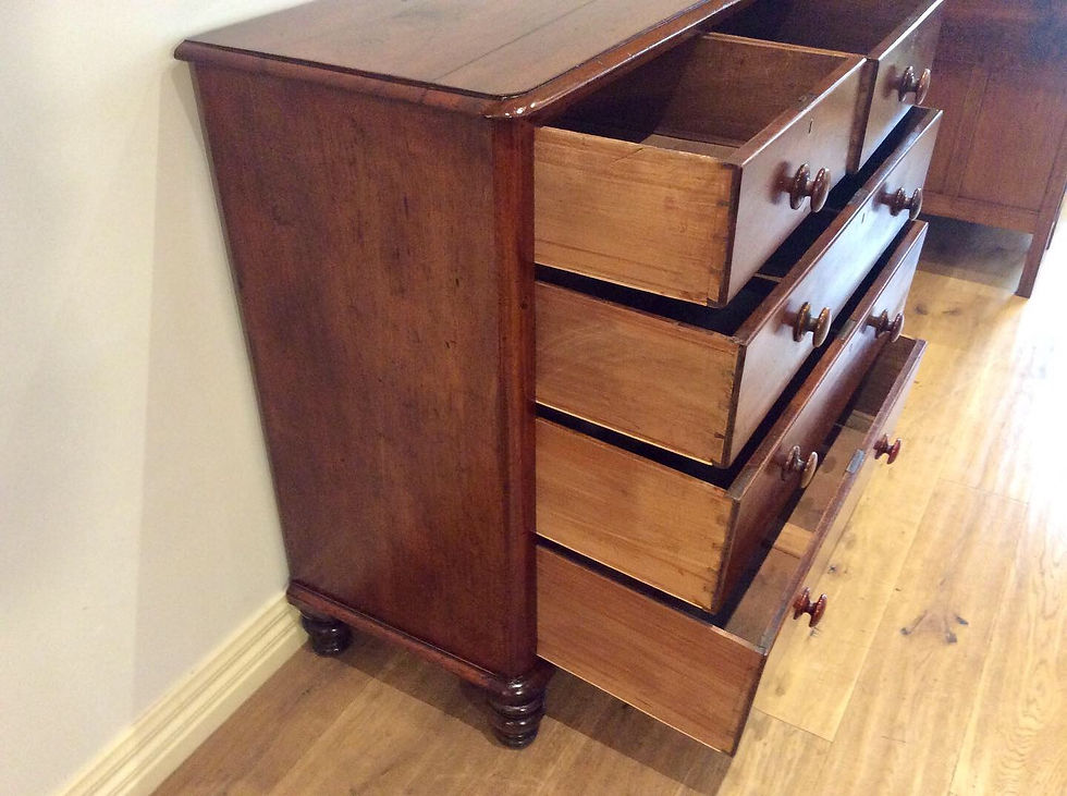 Thumbnail: 13 Large Restored Five Drawer Cedar Chest. Circa 1870.