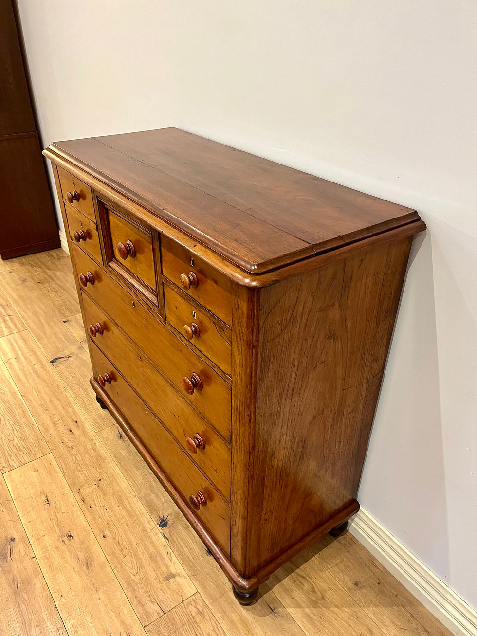 Thumbnail: Right Corner Restored Victorian Mahogany and Cedar Chest of Seven Drawers.