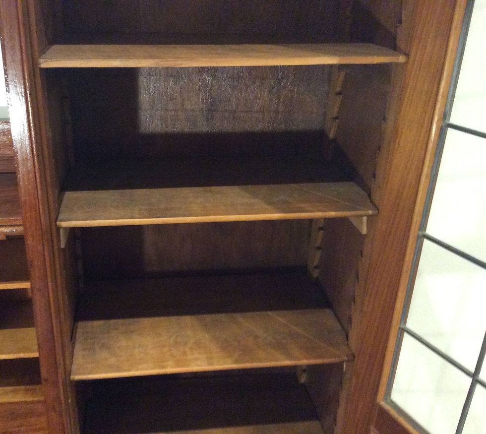 Thumbnail: Antique Drop Front Secretaire with Leadlight Panel Side Cabinet. Circa 1920.
