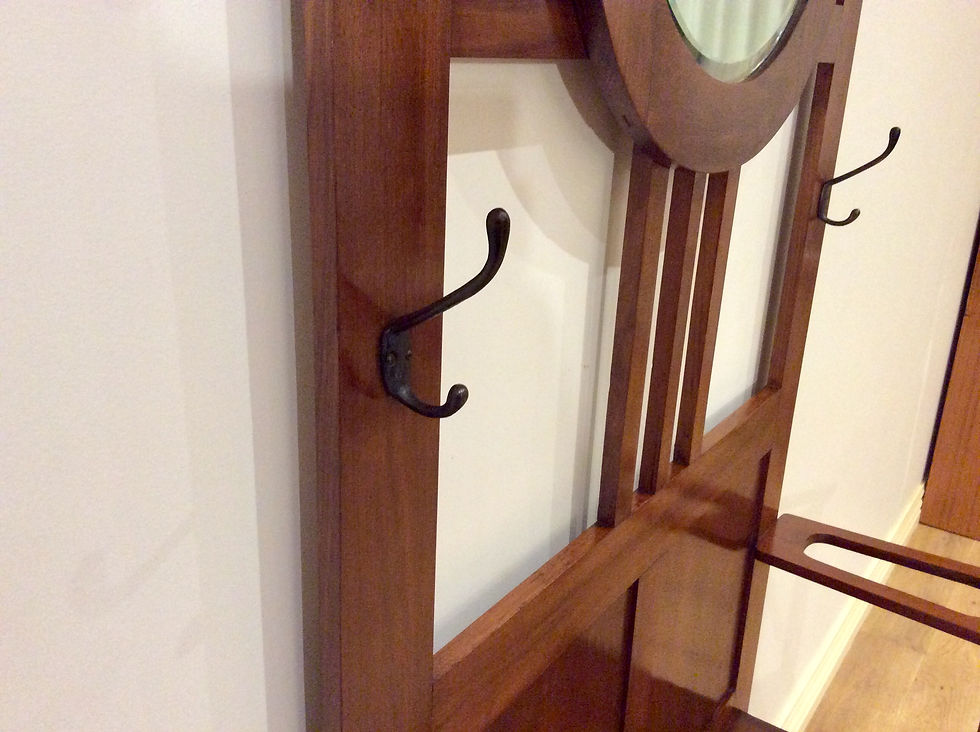 Thumbnail: Restored Antique Oak Hall Stand with Seating and Umbrella Holders. Circa 1900.