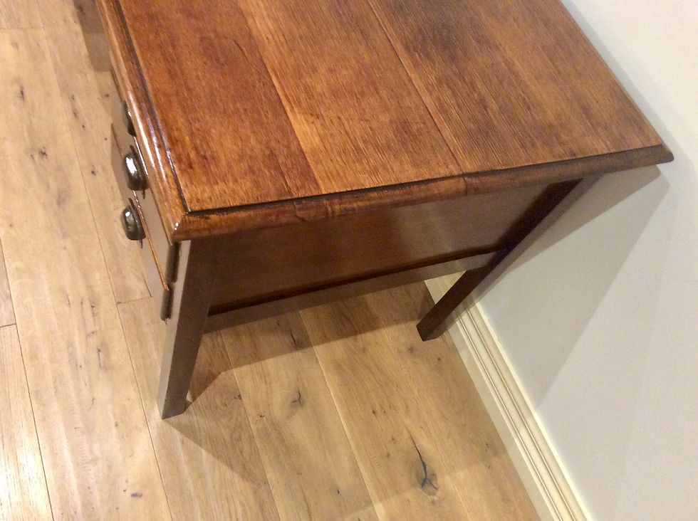 Thumbnail: Mid Century 1940s Industrial Hardwood Desk with Six Drawers.