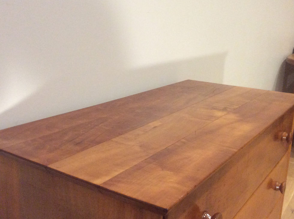 Thumbnail: Mid Century Solid Myrtle Four Drawer Chest.