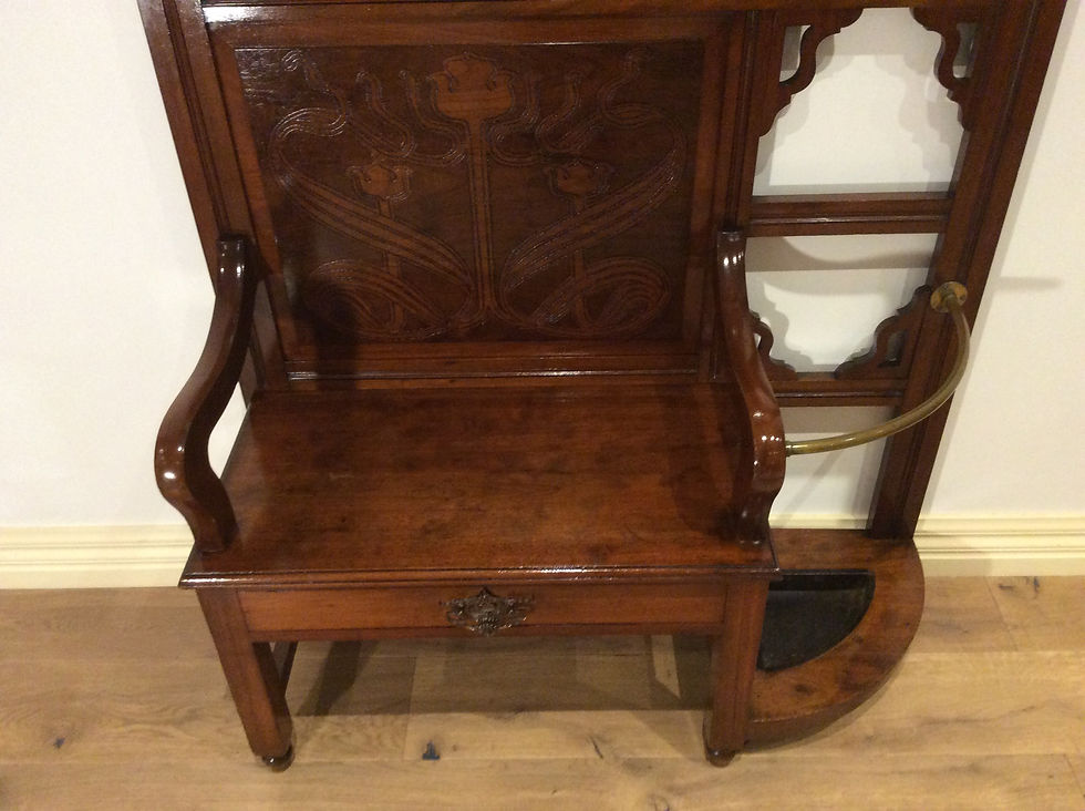 Thumbnail: Decorative Art Nouveau Hall Stand with Seat Storage