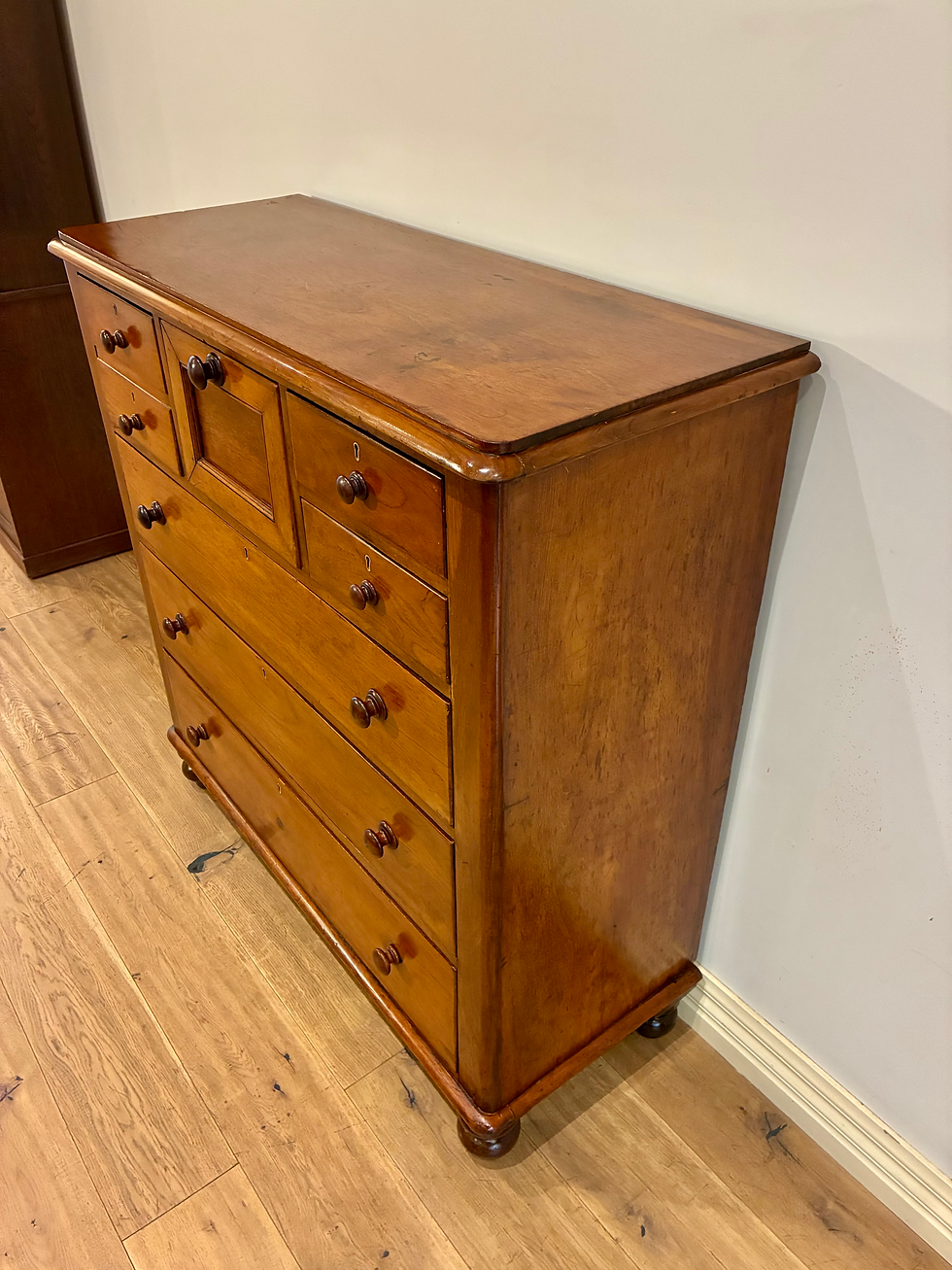 Thumbnail: Right Top A9105 Restored Victorian Cedar Chest of Seven Drawers.