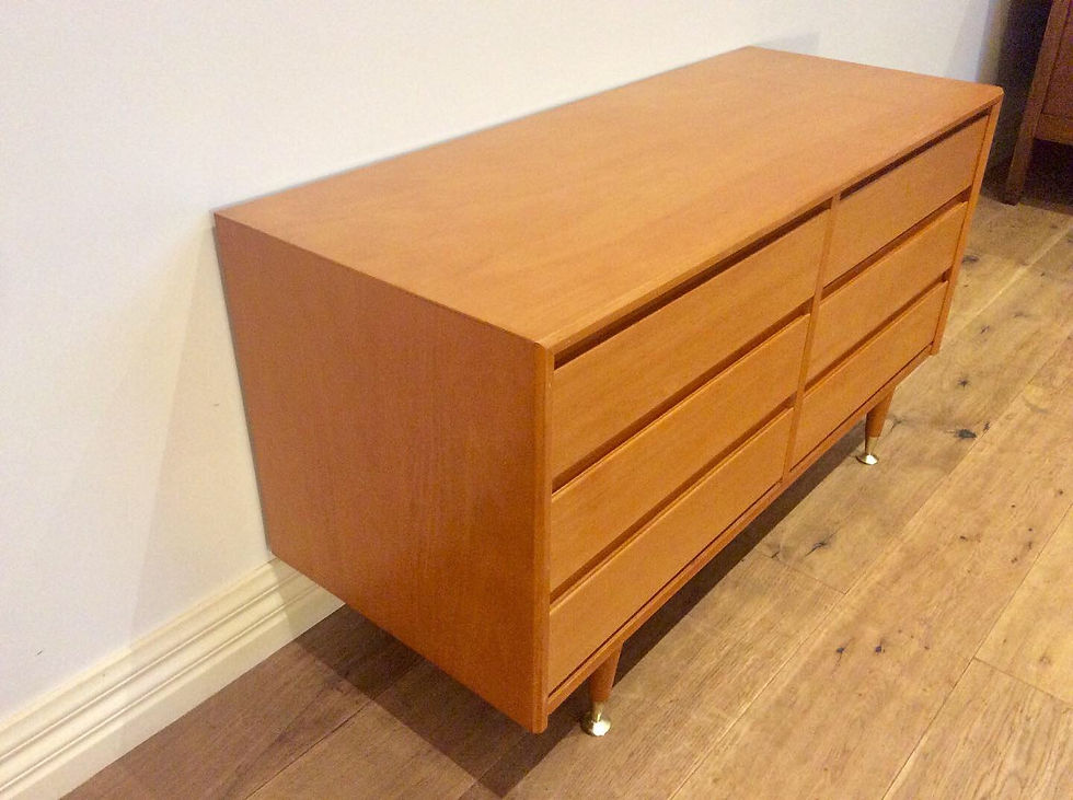 Thumbnail: Restored Mid Century Blondewood Six Drawer Sideboard 4