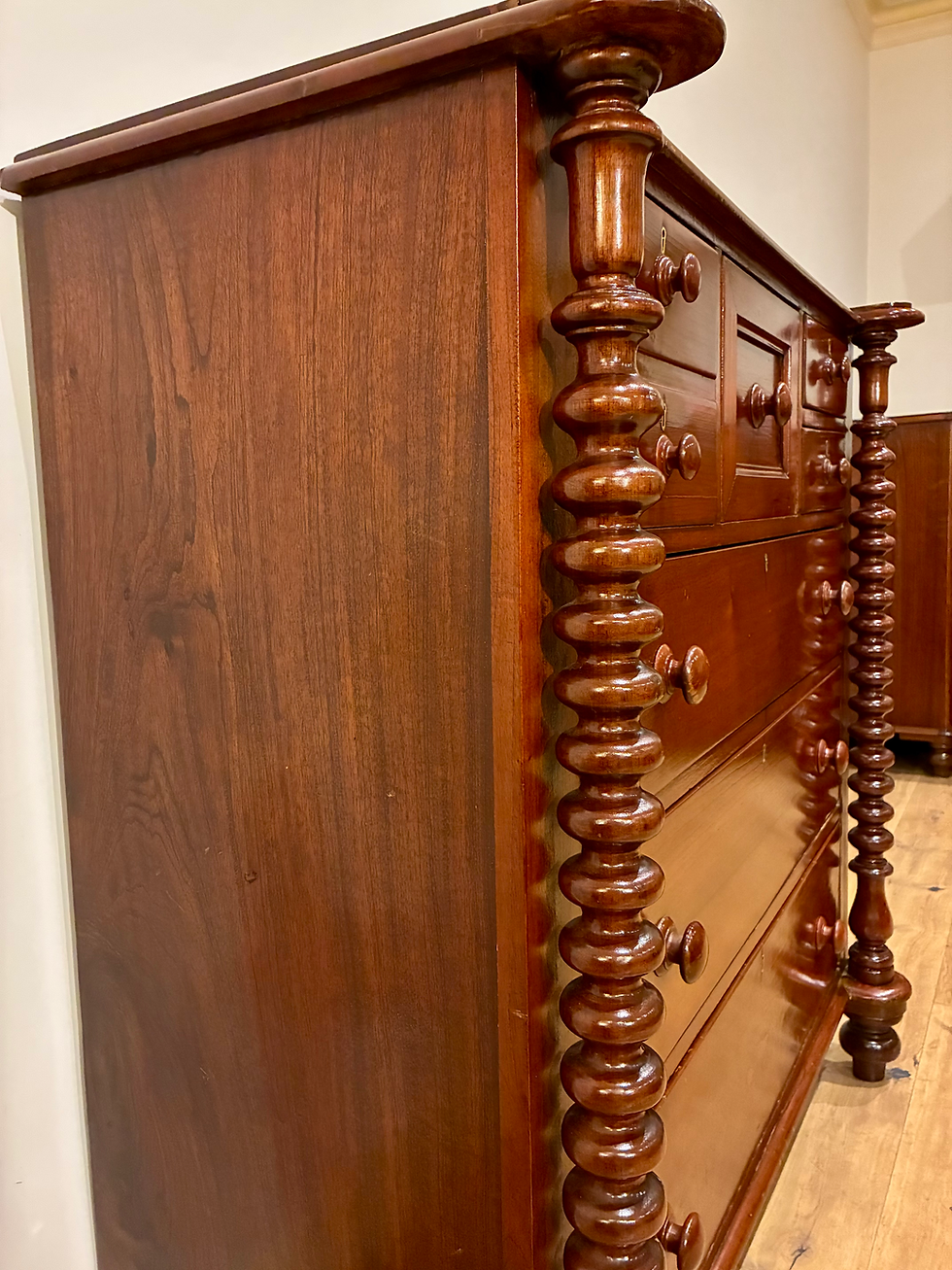 Thumbnail: Left Middle A9102- Restored Victorian Cedar Cotton Reel Chest of Drawers.