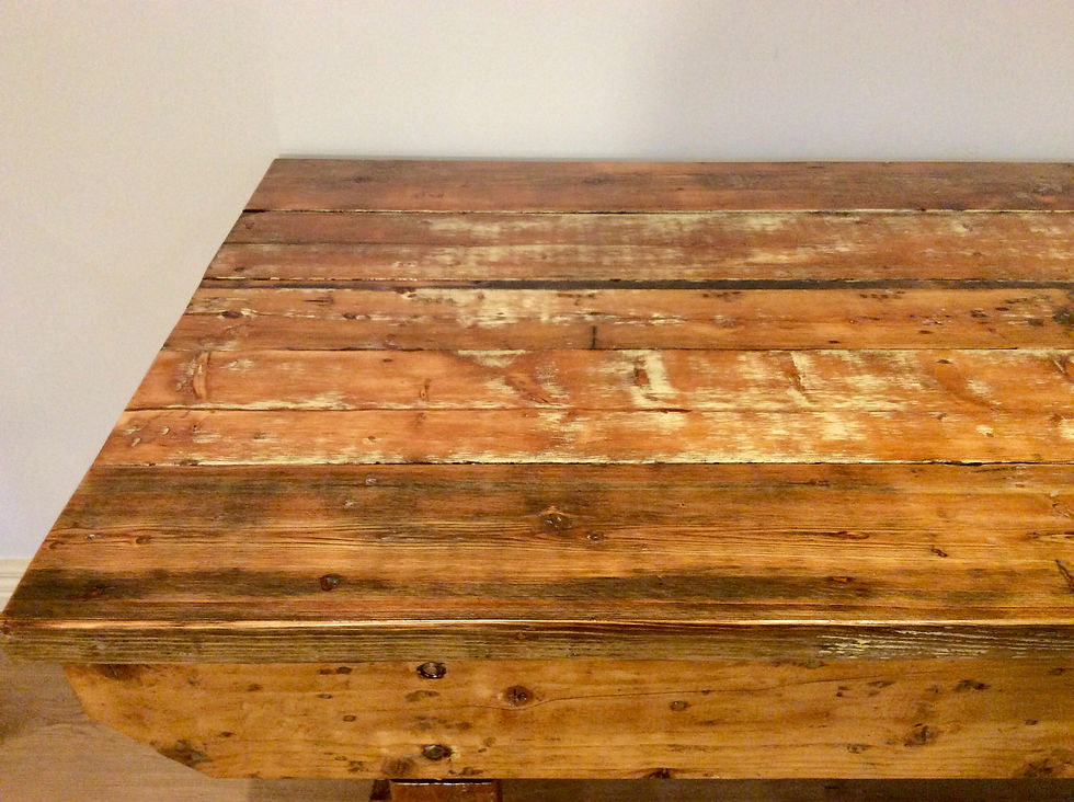Thumbnail: Reclaimed Industrial Oregon and Pine Kitchen Island Bench on Rolling Castors.