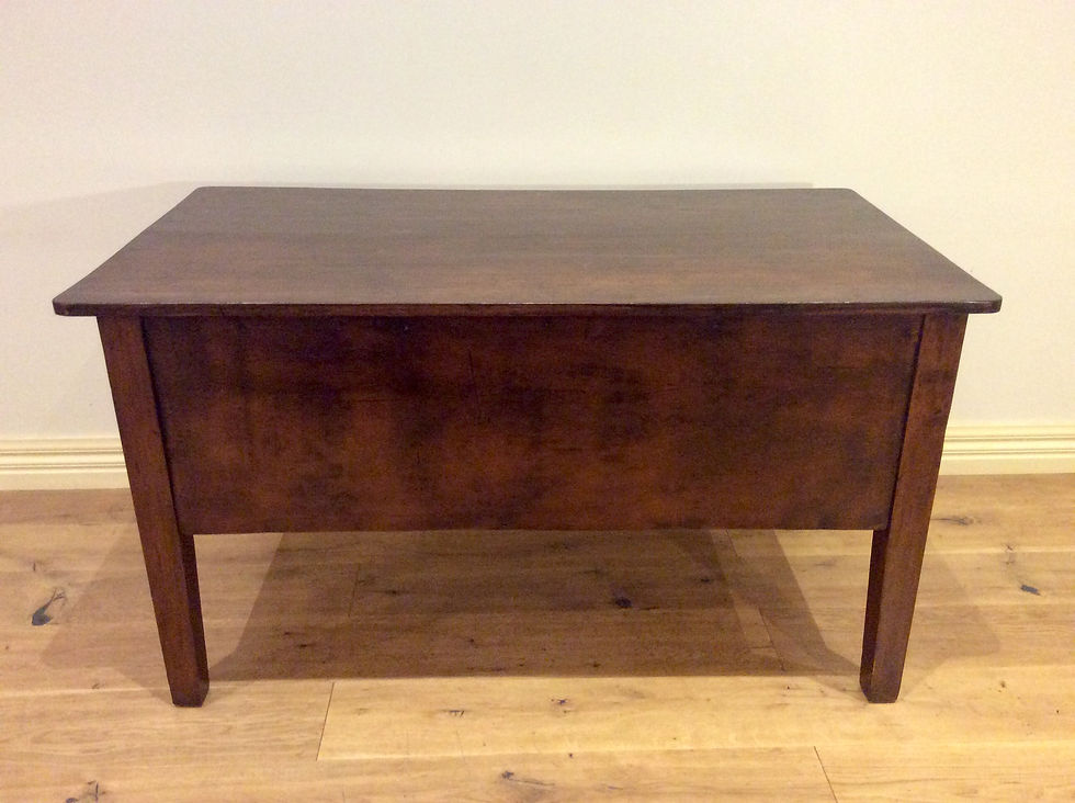 Thumbnail: Mid Century Industrial Solid Oak Six Drawer Desk.