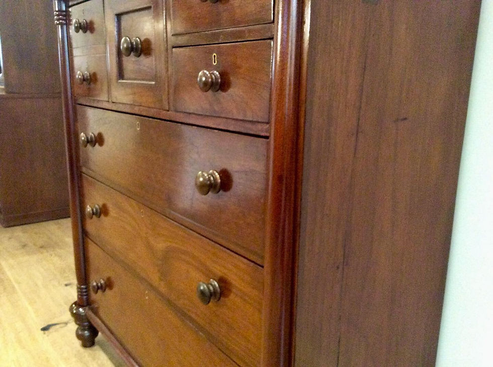 Thumbnail: Restored Seven Drawer Cedar Chest with Side Piillars 6