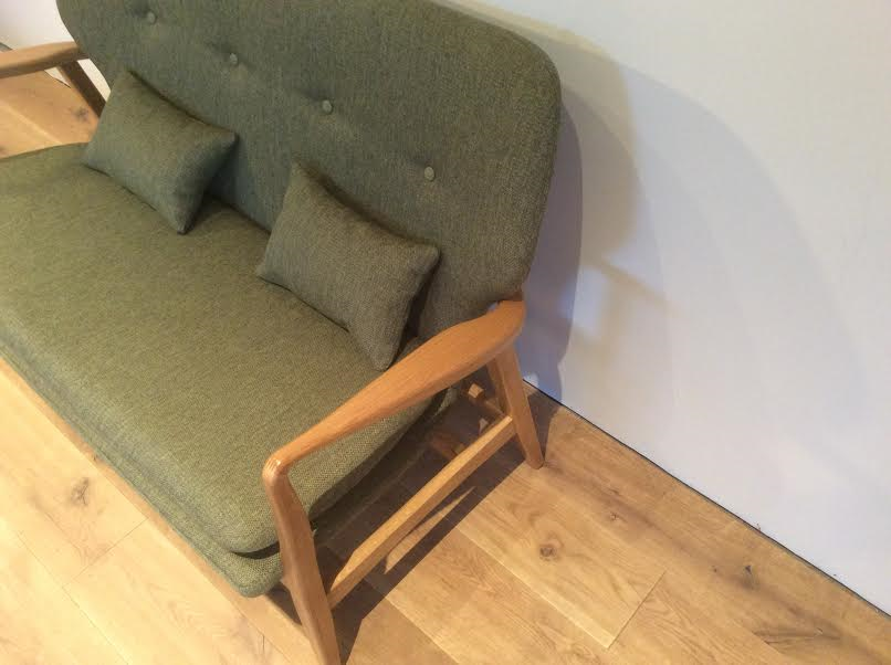 Thumbnail: Franz Scandinavian Solid Oak Two Seater Sofa