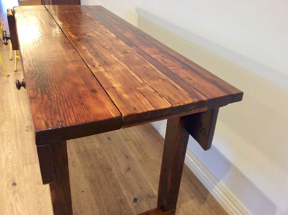 Thumbnail: 13. V8075 – Antique Oregon Island Bench with Drawer. Circa 1900.