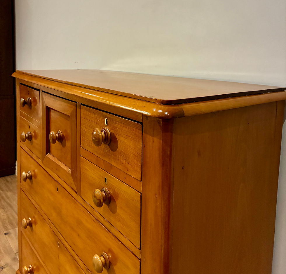 Thumbnail: A9115- Restored Golden Maple & Cedar Seven Drawer Tallboy