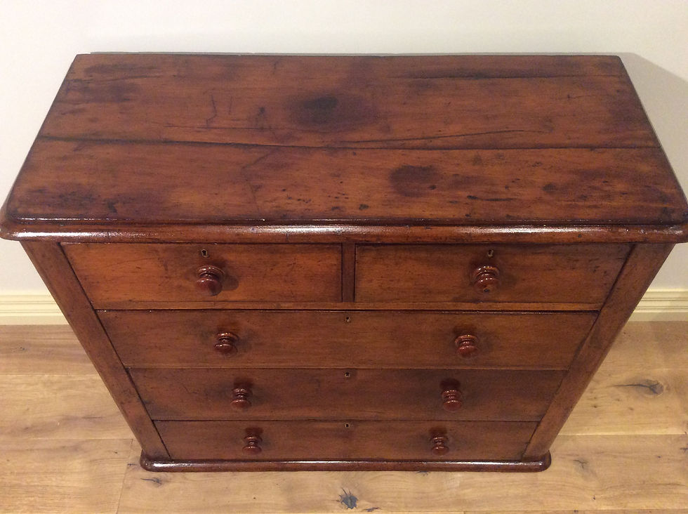 Thumbnail: Rustic Victorian Cedar Four Drawer Chest.