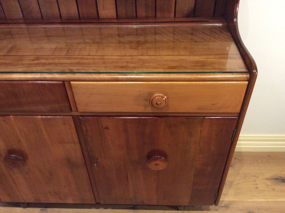 Thumbnail: Mid Century Fred Ward Myer Heritage Solid Myrtle Hutch Sideboard.