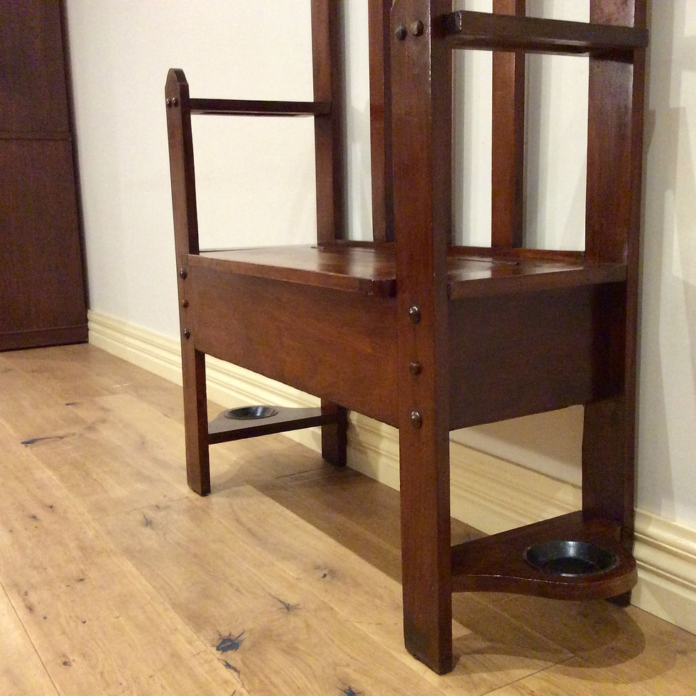 Thumbnail: Edwardian Mahogany Hall Stand with Bevelled Edge Mirror and Seat Storage