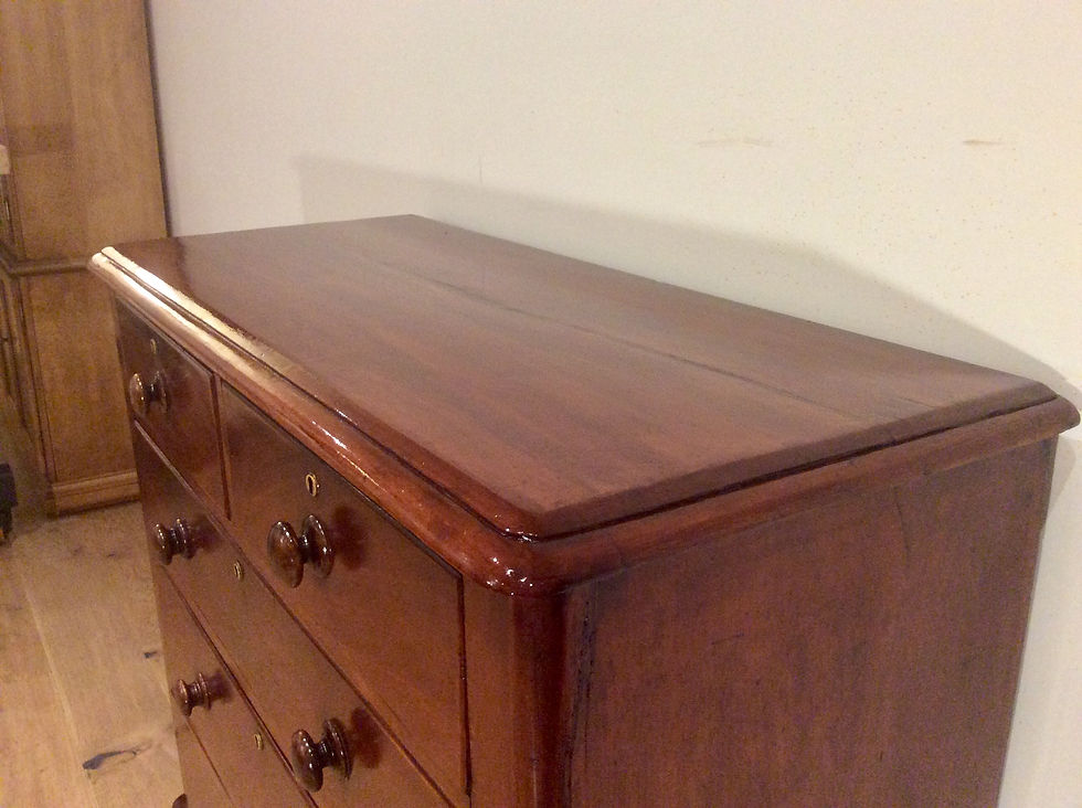 Thumbnail: Victorian Red Cedar Five Drawer Chest with Brass Keyhole Covers. Circa 1880.