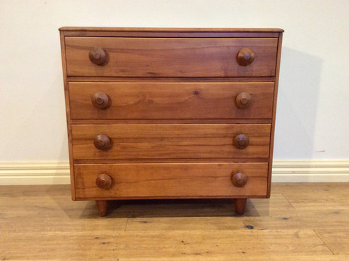 M8066 – Restored Mid Century Fred Ward Myer Solid Myrtle Chest of ...