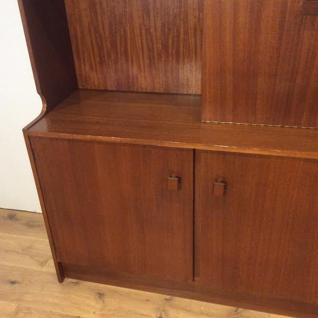 Thumbnail: Mid Century Australian Made Teak Book Shelf with Cocktail Cabinet.