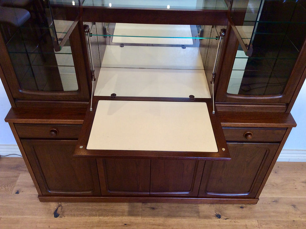 Thumbnail: Chiswell Walnut Buffet with Drop Front Cocktail Cabinet.