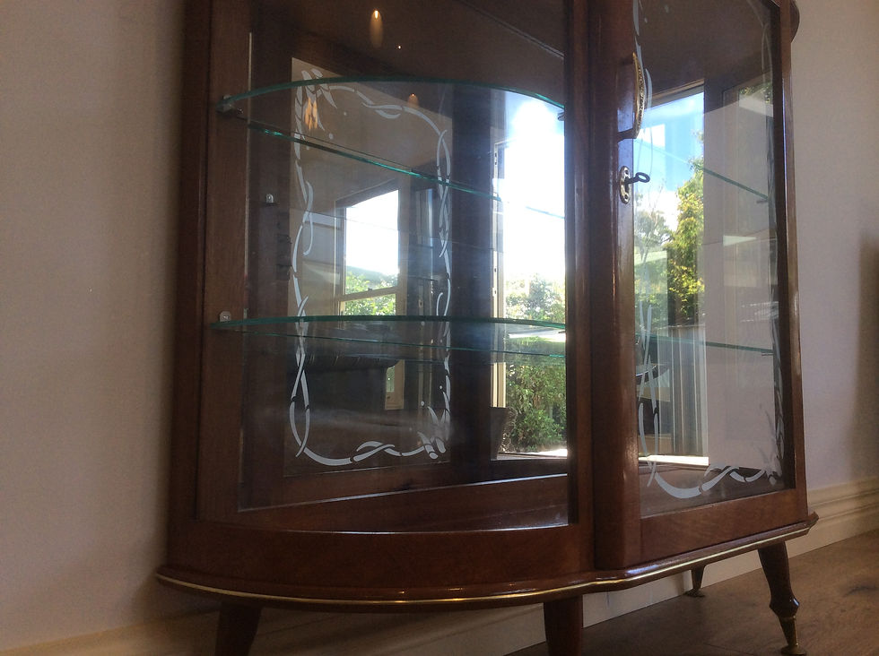 Thumbnail: Mid Century Half Round Crustal Cabinet