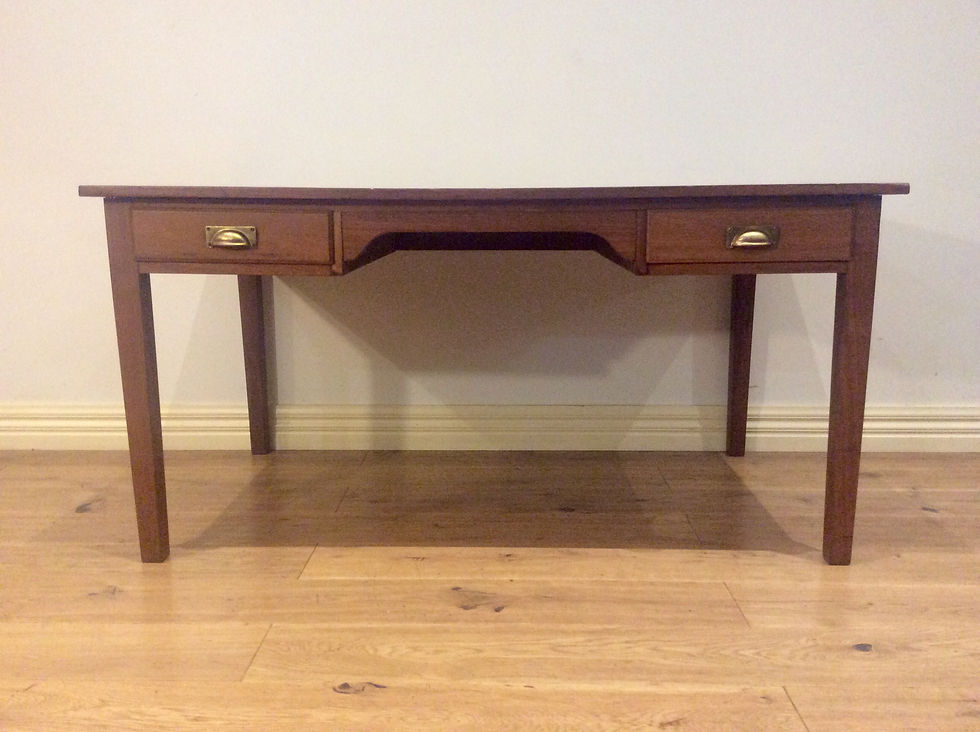 1.0 A8070 – Restored Mid Century Blackwood Two Drawer Desk.