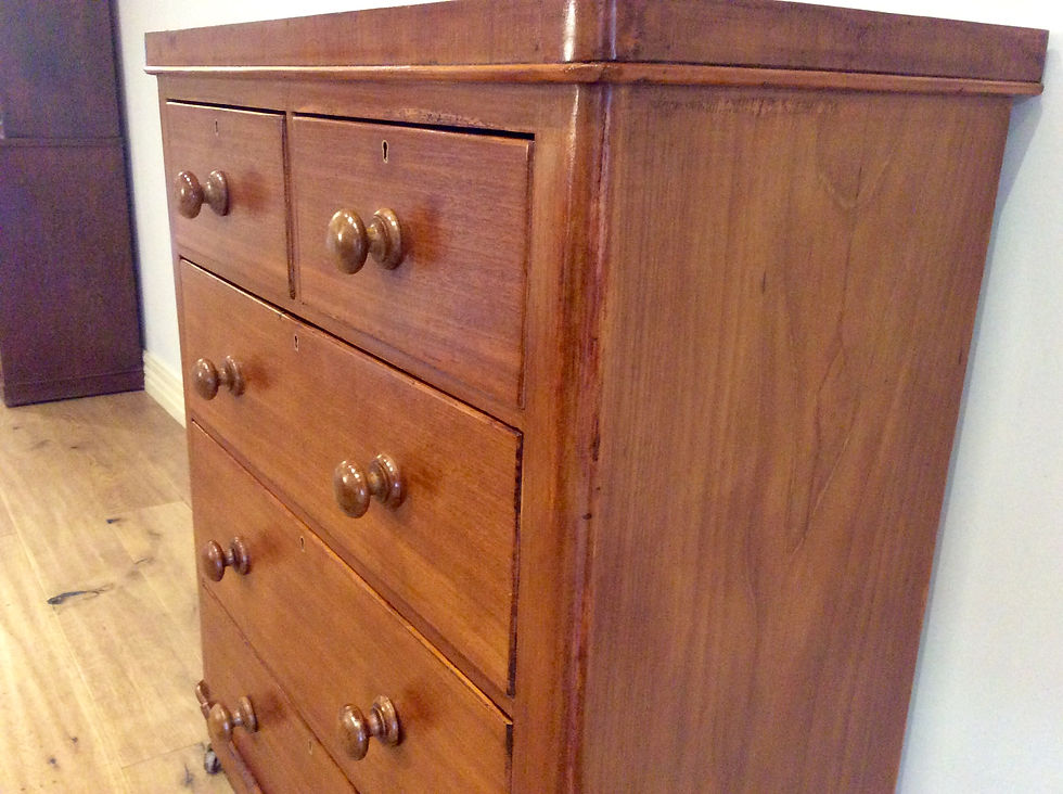 Thumbnail: A8014 – Victorian Cedar Five Drawer Chest on Rolling Castors.