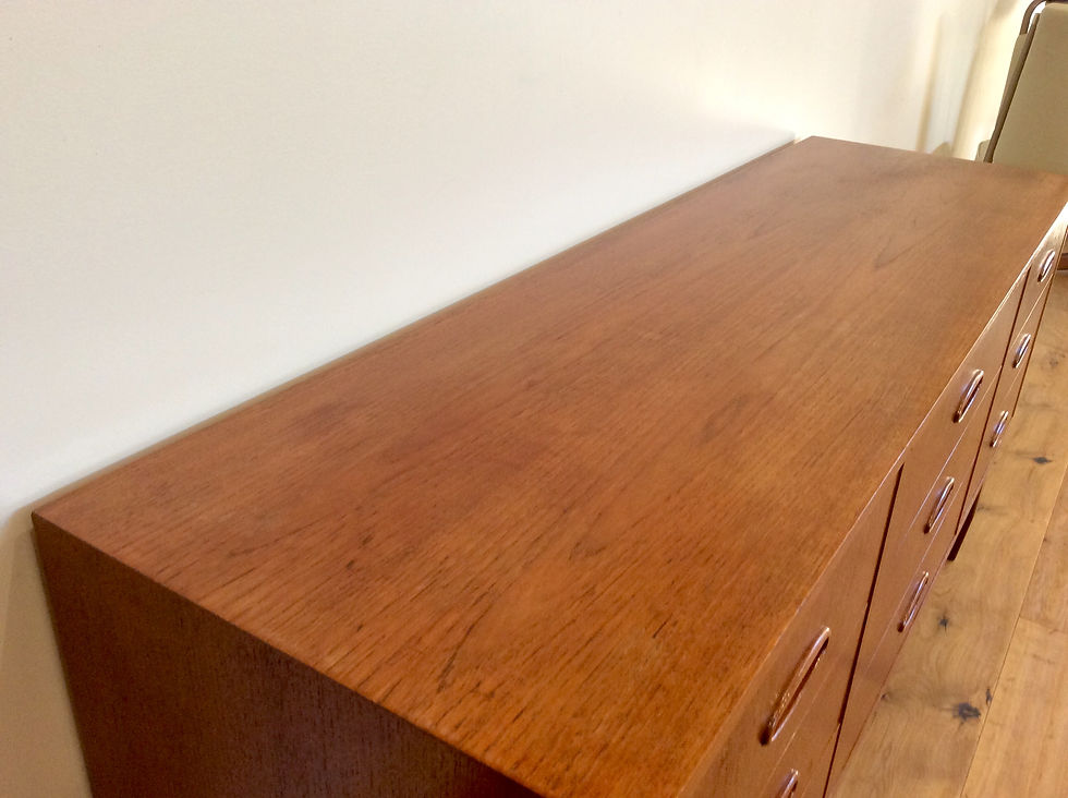 Thumbnail: Restored Mid Century Danish Nine Drawer Sideboard. Circa 1960.