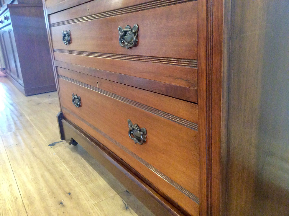 Thumbnail: Edwardian Chest of Four Drawers with Reeding