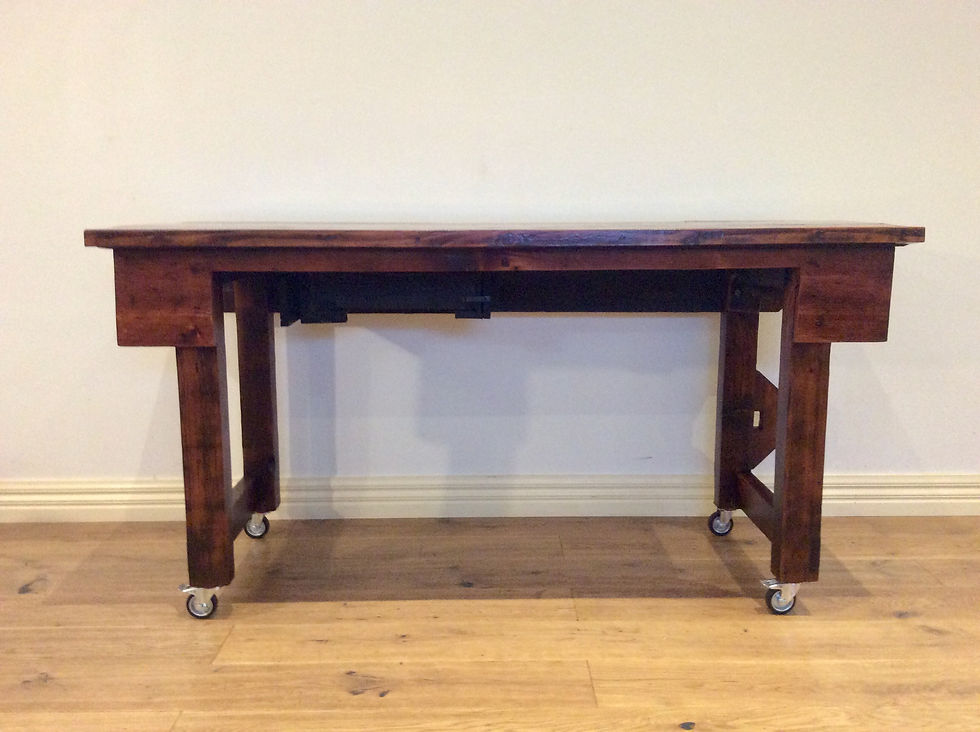 Thumbnail: 14. V8075 – Antique Oregon Island Bench with Drawer. Circa 1900.