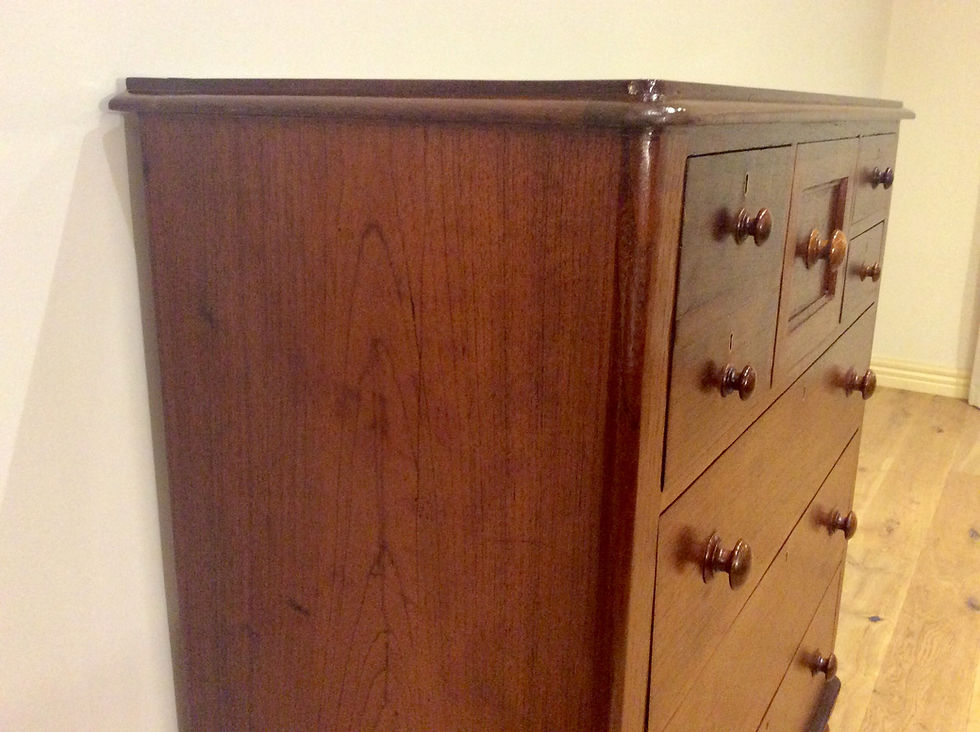 Thumbnail: Restored Victorian  Red Cedar Seven Drawer Tallboy.  Circa 1880.