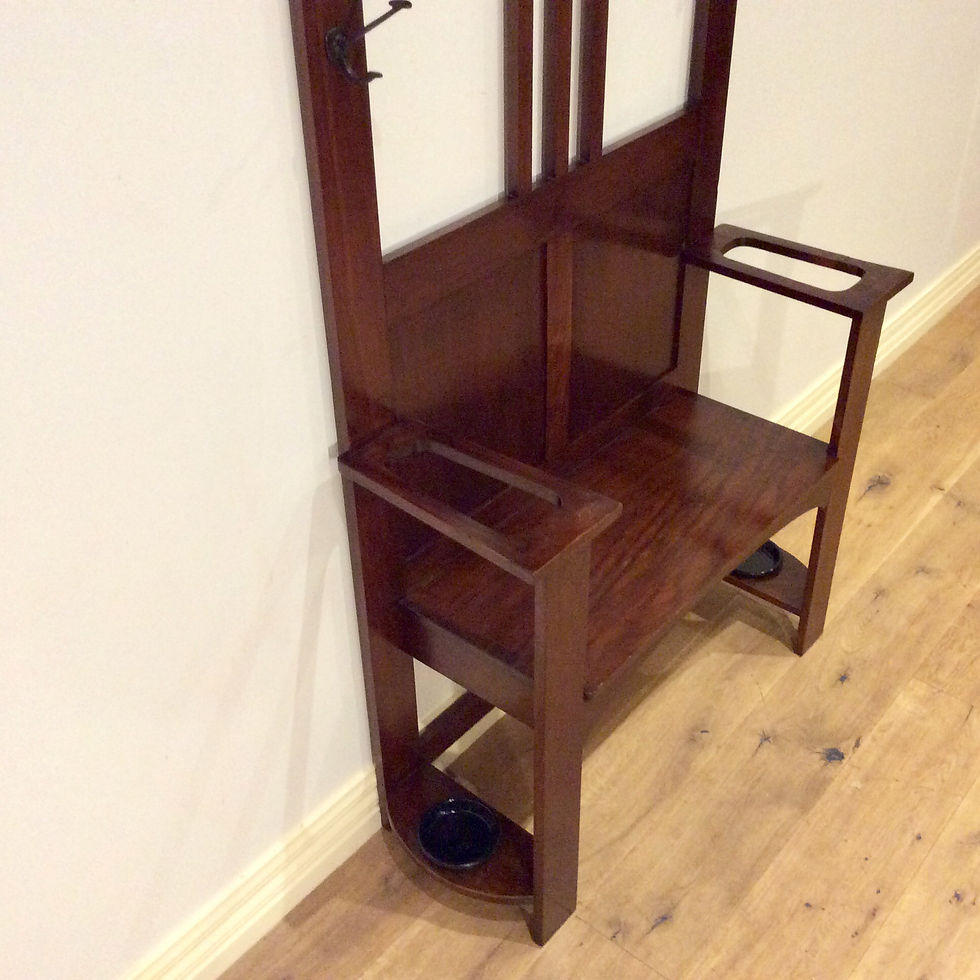 Thumbnail: Oak Hall Stand with Umbrella Compartments and Seating. Circa 1900.