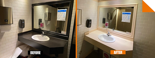 Before/After Bathroom Vinyl Wrapping