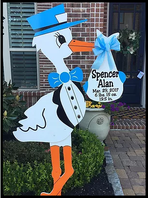 Blue Stork Yard Sign