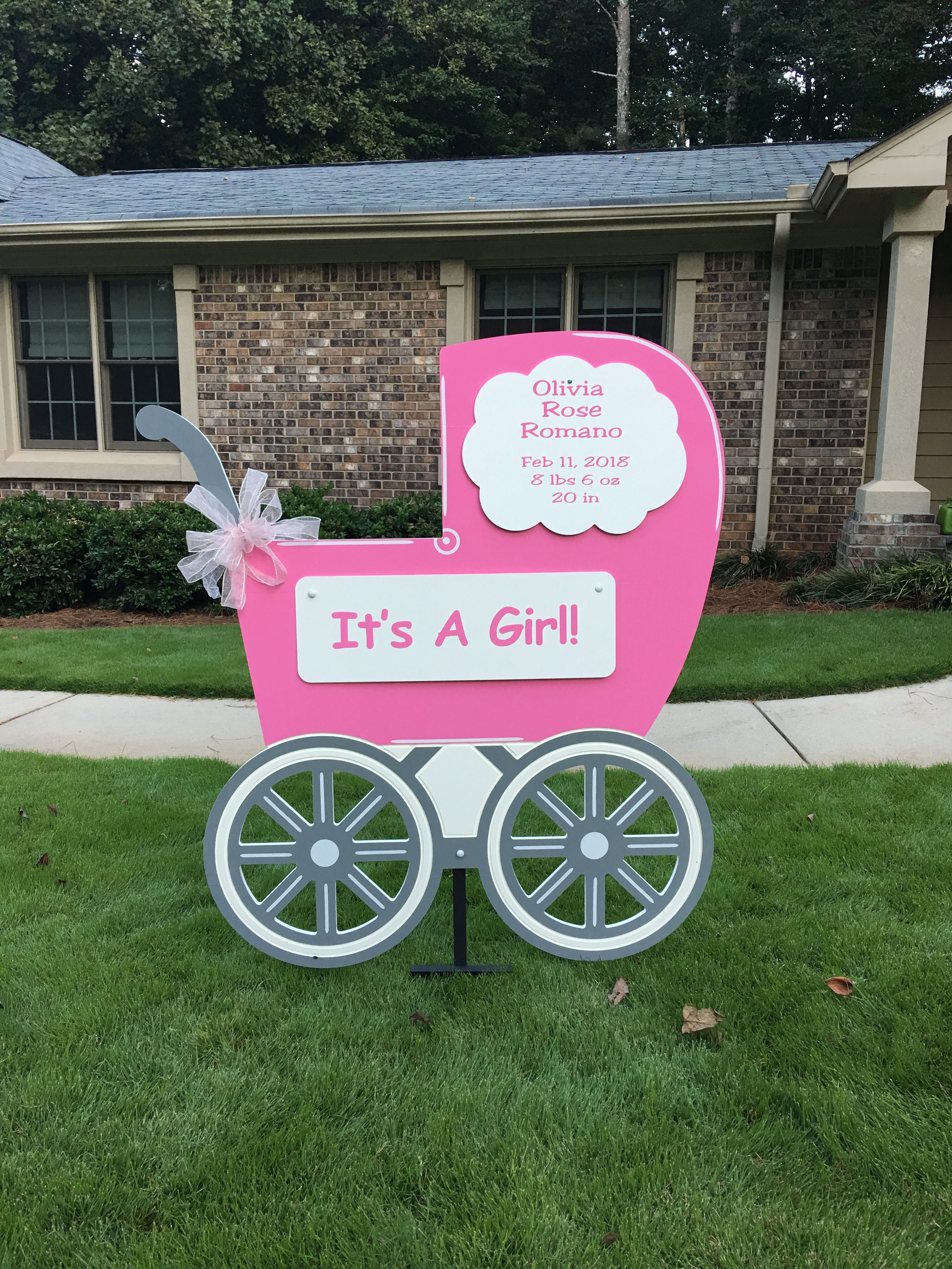 Pink Carriage Yard Sign