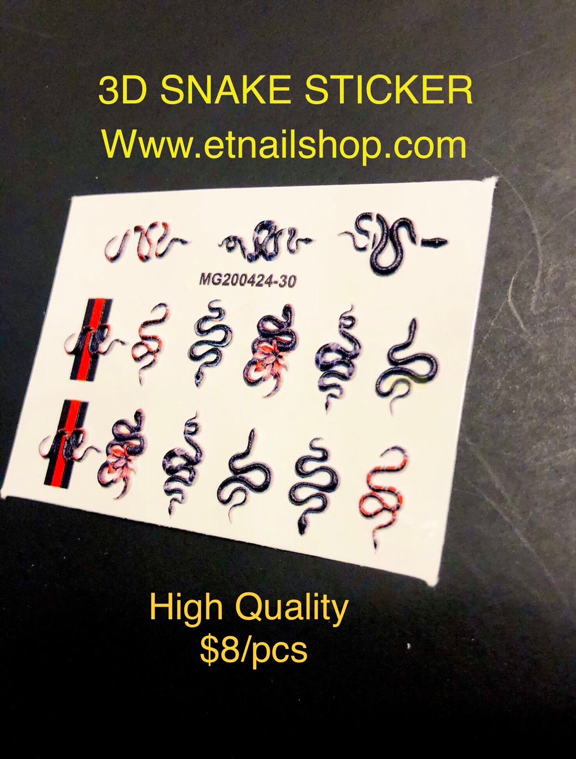 3D SNAKE STICKER FOR NAIL ART 