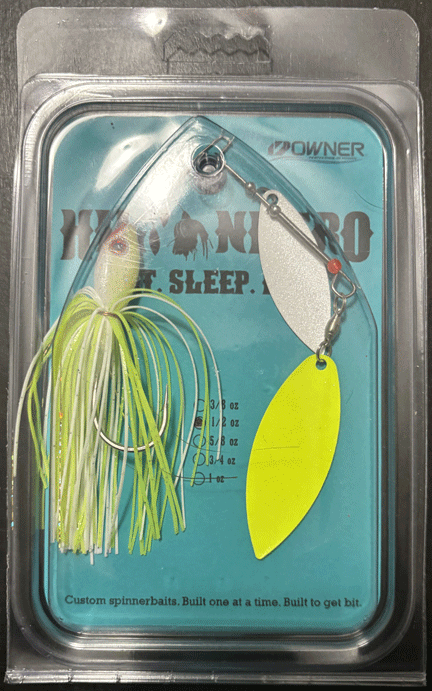 white & chartreuse spinnerbait