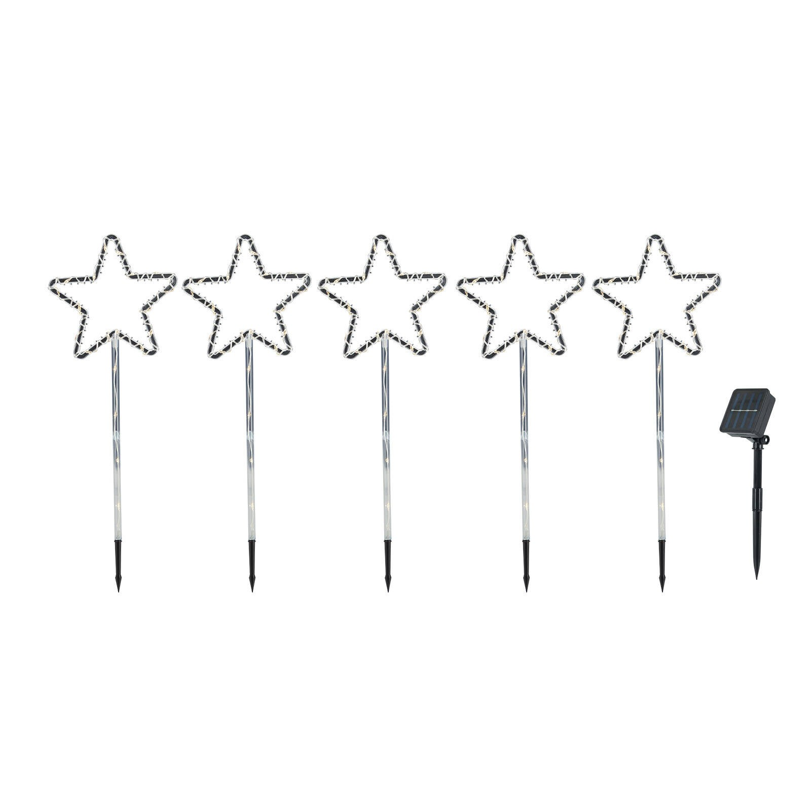 Xmas Christmas Arlec 5 Solar Powered Star Stake Lights
